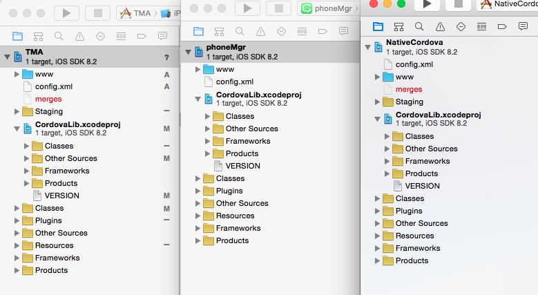 Cordova Xcode Nav 1